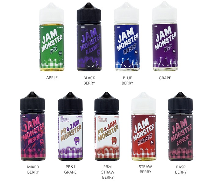 Jam Monster Series E-Liquid 100mL - Freebase - Original, Ice, Lemonade, Etc.