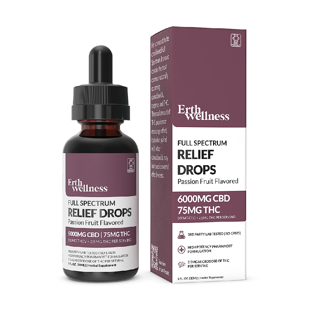 ERTH (CBD)(Tincture)(3000mg 30mL) Full Spectrum CBD + THC Relief Drops - Image 2